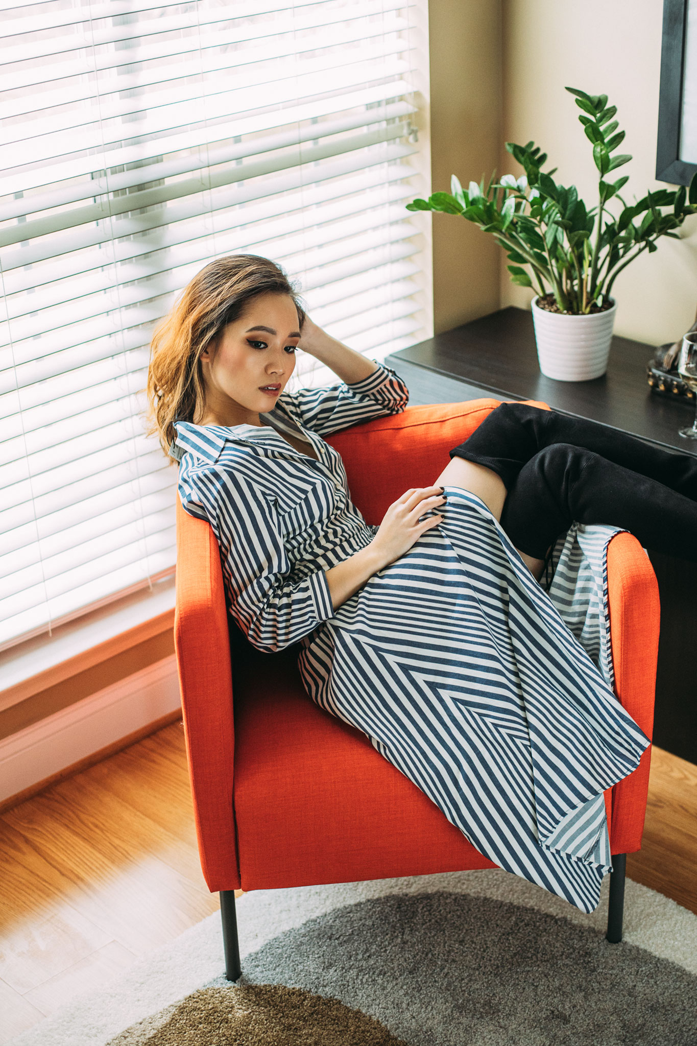 Life Lessons From the Last 30 Years | le-jolie.com | Zara Stripe Maxi Dress, Stuart Weitzman Over The Knee Boots, Stuart Weitzman Highland Boots, Shirt Dress, Casual Style, Asian Blogger, Charlotte Fashion Blogger